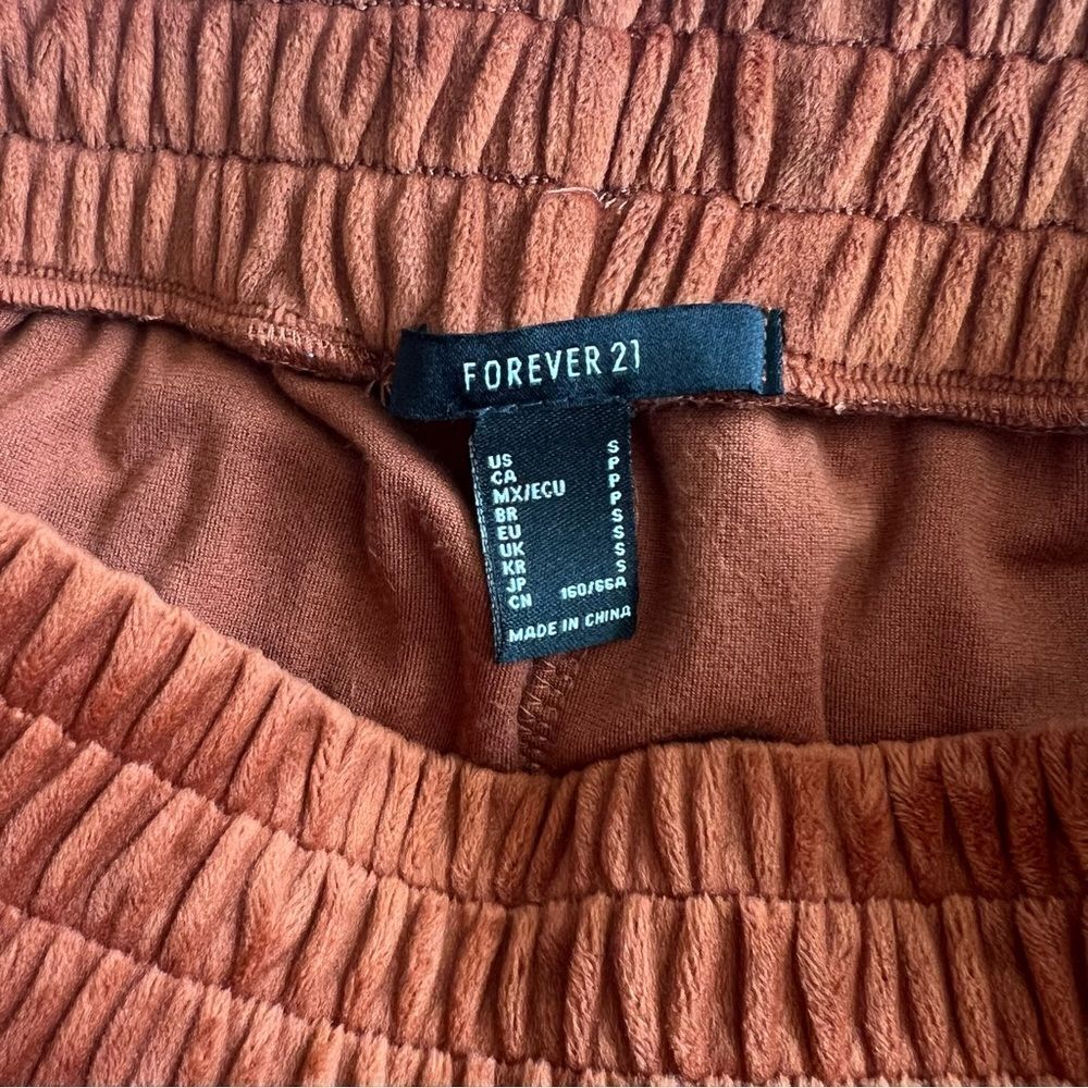 Forever 21 Velour Burnt Orange Soft Comfy High Waist Shorts - Picture 8 of 9